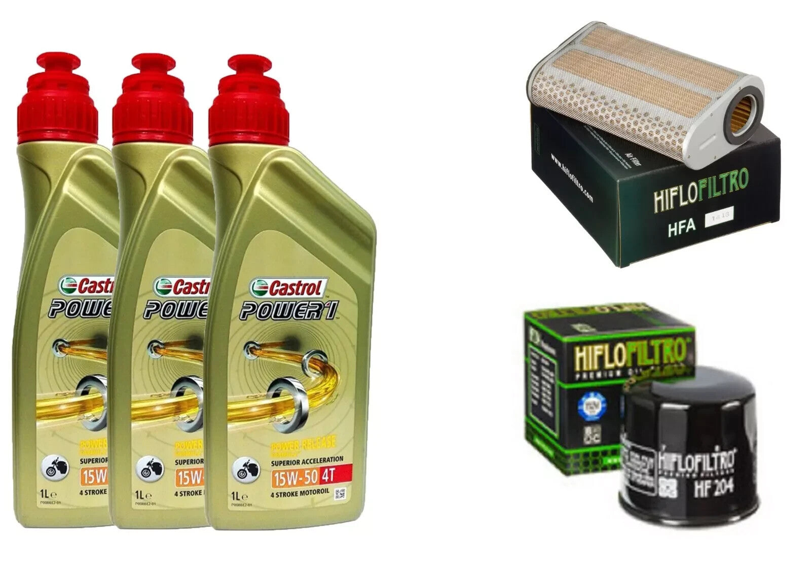 HONDA CBR/CBF 600 N/S/F KIT TAGLIANDO CASTROL POWER 1 15W50 FILTRO OLIO ARIA