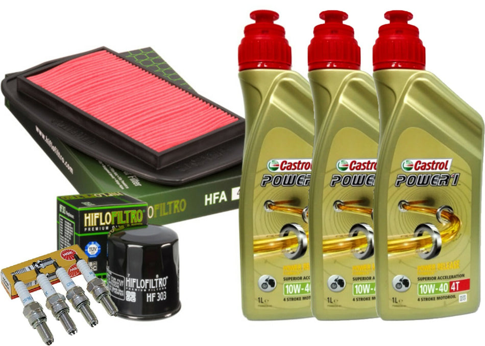 Kit tagliando Castrol 10W40 filtro olio aria candele Yamaha FZ6 600/Fazer