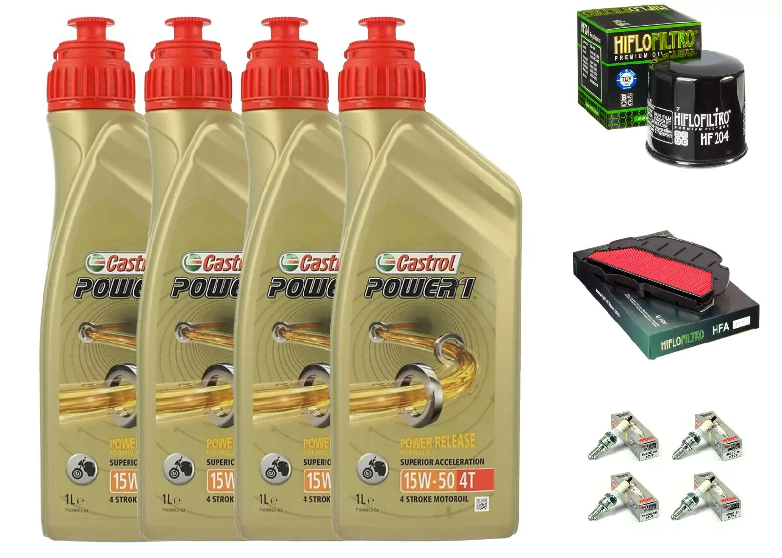 KIT TAGLIANDO HONDA CBR 954 RR FIREBLADE CASTROL 15W50 FILTRO OLIO ARIA CANDELE