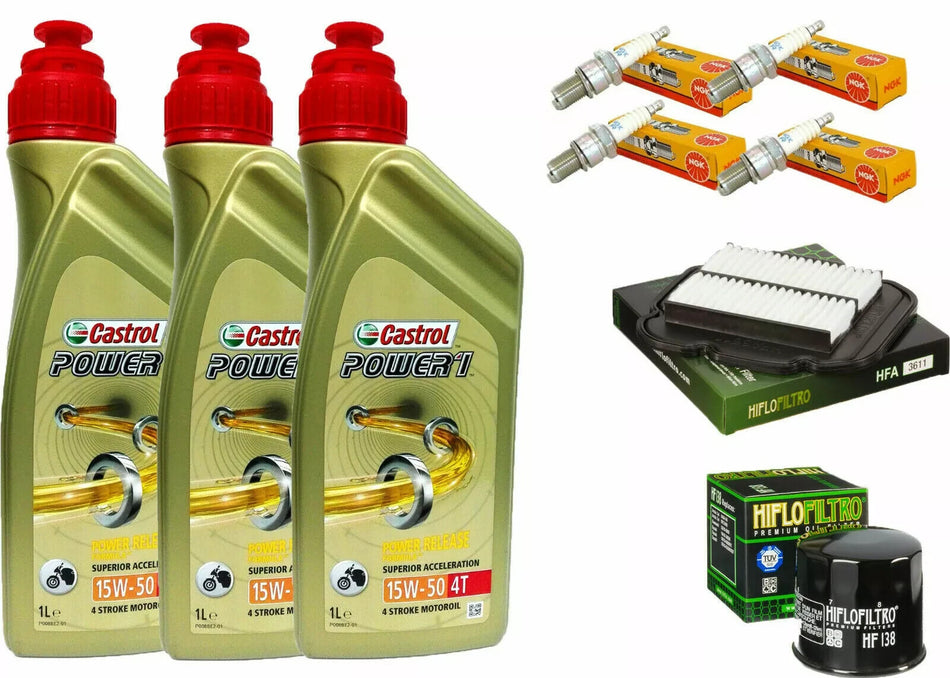 TAGLIANDO SUZUKI DL650 V-STROM 2017 2020 CASTROL 15W50 FILTRO OLIO ARIA CANDELE
