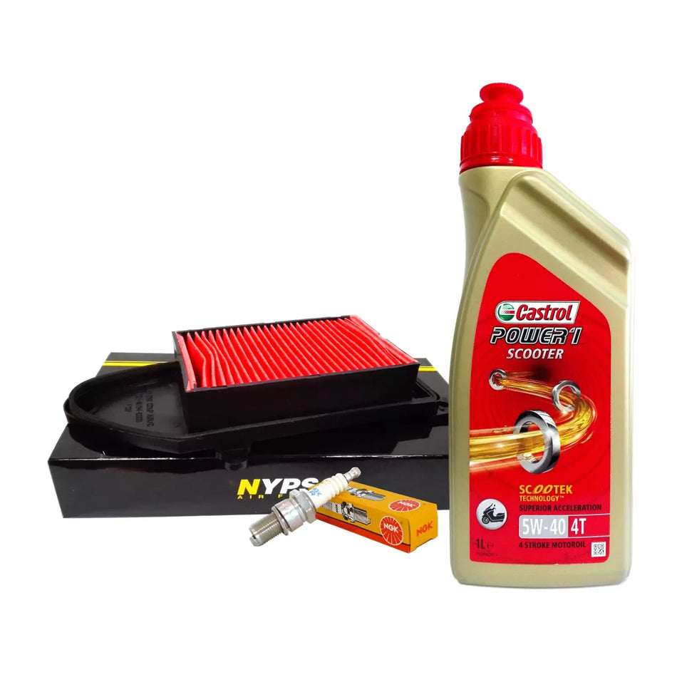 Kit tagliando Castrol 5W40 filtro aria candela Kymco Agility/People 125/150/200