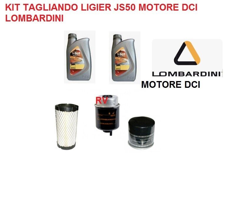 Kit tagliando COMPLETO Lombardini common rail LDW442 LDW492 DCI ligier chatenet