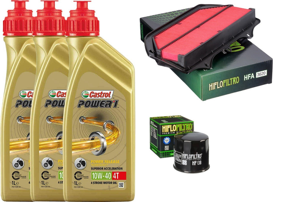 SUZUKI GSX-R 600 750 2011 2018 TAGLIANDO CASTROL 10W40 FILTRO ARIA OLIO HIFLO