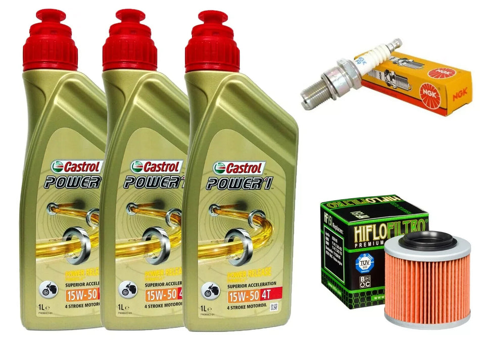 KIT TAGLIANDO BMW-G-650 X-COUNTRY 3 LITRI CASTROL 15W50 FILTRO OLIO CANDELA