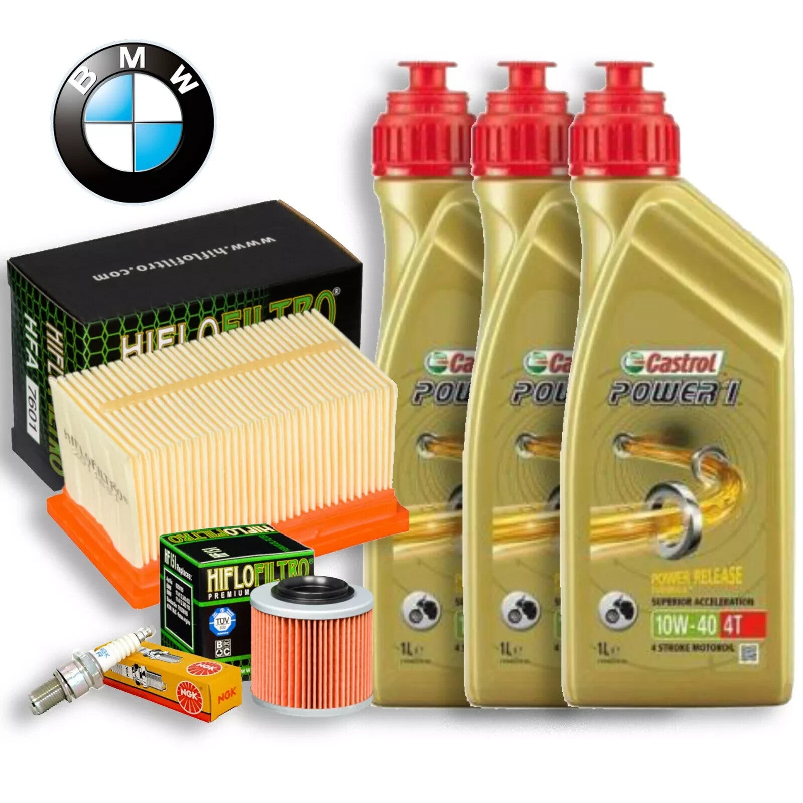 KIT/TAGLIANDO BMW G 650 GS 2009/2011 CASTROL 10W40 FILTRI OLIO ARIA CANDELA