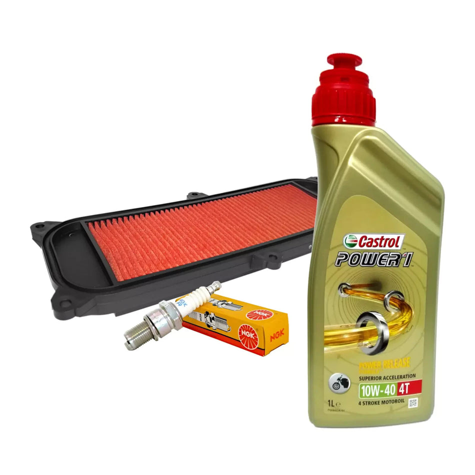 KYMCO PEOPLE 250 - 300 / S KIT TAGLIANDO CASTROL 10W40 FILTRO ARIA CANDELA
