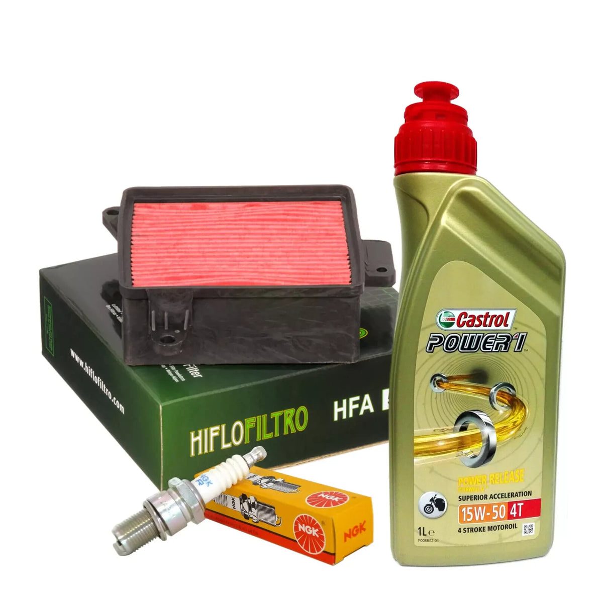 KYMCO MOVIE XL 125/150 KIT TAGLIANDO CASTROL POWER 1 15W50 FILTRO ARIA CANDELA