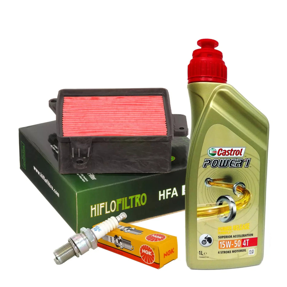 KYMCO MOVIE XL 125/150 KIT TAGLIANDO CASTROL POWER 1 15W50 FILTRO ARIA CANDELA