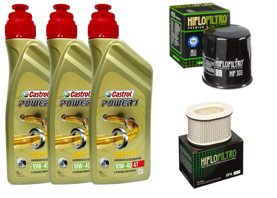 KIT/TAGLIANDO YAMAHA FZR 600 R CASTROL POWER 1 10W40 FILTRO OLIO ARIA PER MOTO