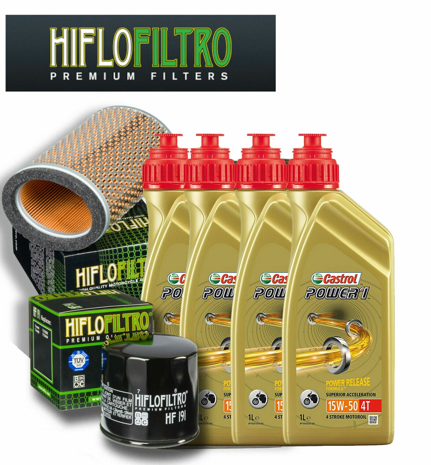 TRIUMPH BONNEVILLE 800 2001/2004 KIT TAGLIANDO CASTROL 15W50 FILTRO OLIO ARIA 