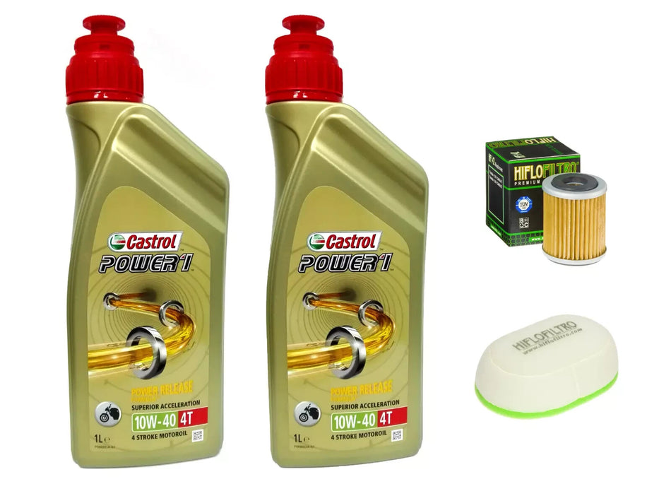 KIT/TAGLIANDO YAMAHA TT 350 1986 1989 CASTROL POWER 1 10W40 FILTRI OLIO ARIA
