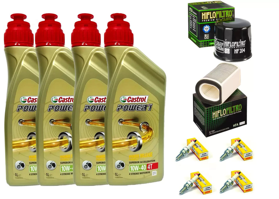 KIT/TAGLIANDO YAMAHA FJR A 1300 2013 CASTROL 1 10W40 FILTRO OLIO ARIA CADNELE