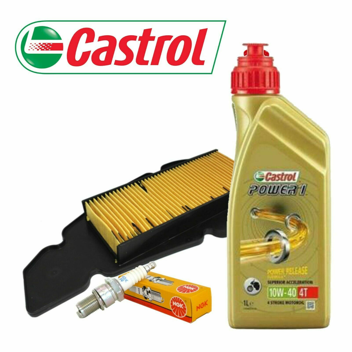 KIT TAGLIANDO CASTROL 10W40 FILTRO ARIA CANDELA  MALAGUTI BLOG CENTRO  125 160