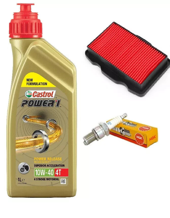 TAGLIANDO HONDA CB 125 F 2015 2020 CASTROL 10W40 CANDELA FILTRO ARIA ORIGINALE