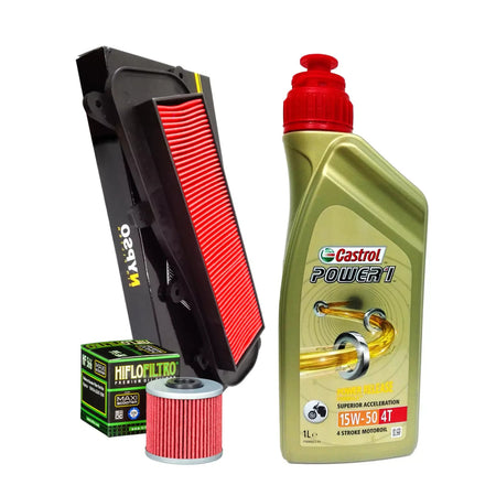 KYMCO PEOPLE GTI 125 KIT TAGLIANDO CASTROL POWER 1 15W50 FILTRO ARIA OLIO