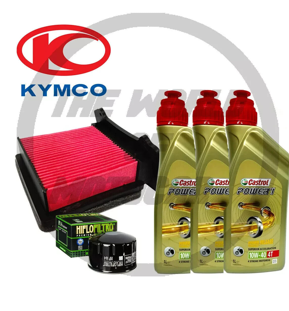 KIT TAGLIANDO KYMCO AK 550 CASTROL 10W40 FILTRO OLIO HILFO FILTRO ARIA 2017/202