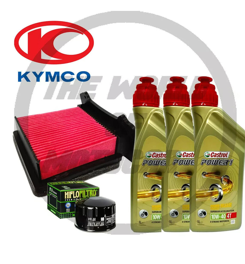 KIT TAGLIANDO KYMCO AK 550 CASTROL 10W40 FILTRO OLIO HILFO FILTRO ARIA 2017/202