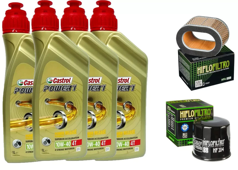 KIT TAGLIANDO CASTROL 10W40 FILTRO OLIO ARIA TRIUMPH 955 I DAYTONA 2002/2004
