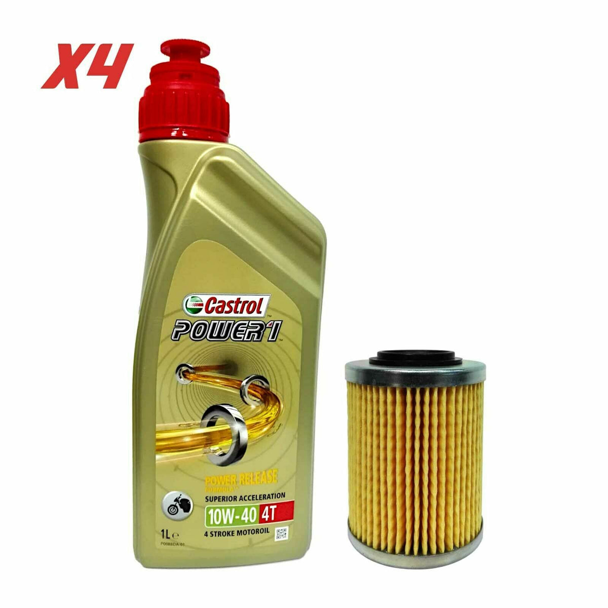 Kit tagliando Castrol Power 1 10W40 filtro olio Aprilia Tuono R Factory / RSV