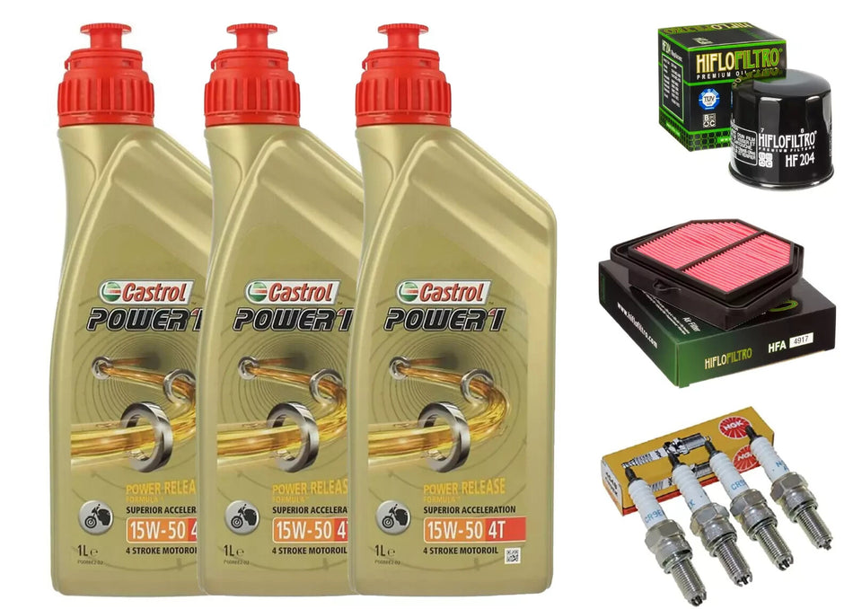 KIT/TAGLIANDO YAMAHA FZ1 1000 2006 2013 CASTROL 15W50 FILTRO OLIO ARIA CANDELE