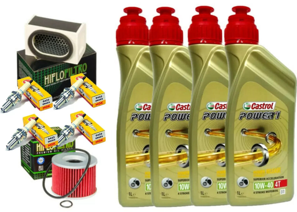 KIT/TAGLIANDO KAWASAKI ZR 750 1991 2003 OLIO CASTROL 10W40 F. OLIO ARIA CANDELE