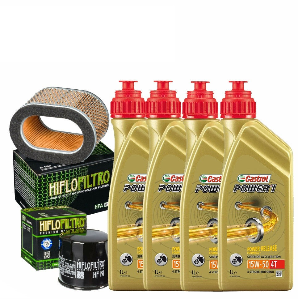 KIT TAGLIANDO CASTROL 15W50 FILTRO OLIO ARIA TRIUMPH 955 SPRINT ST 2002/2004