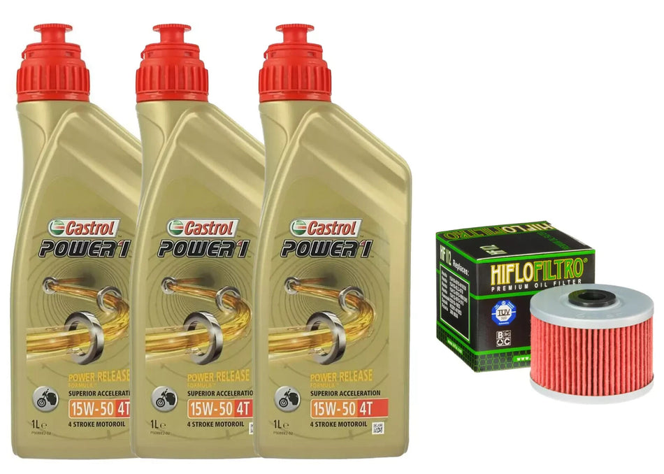 KIT/TAGLIANDO HONDA FMX 650 2005/2007 CASTROL POWER 1 15W50 FILTRO OLIO X MOTO