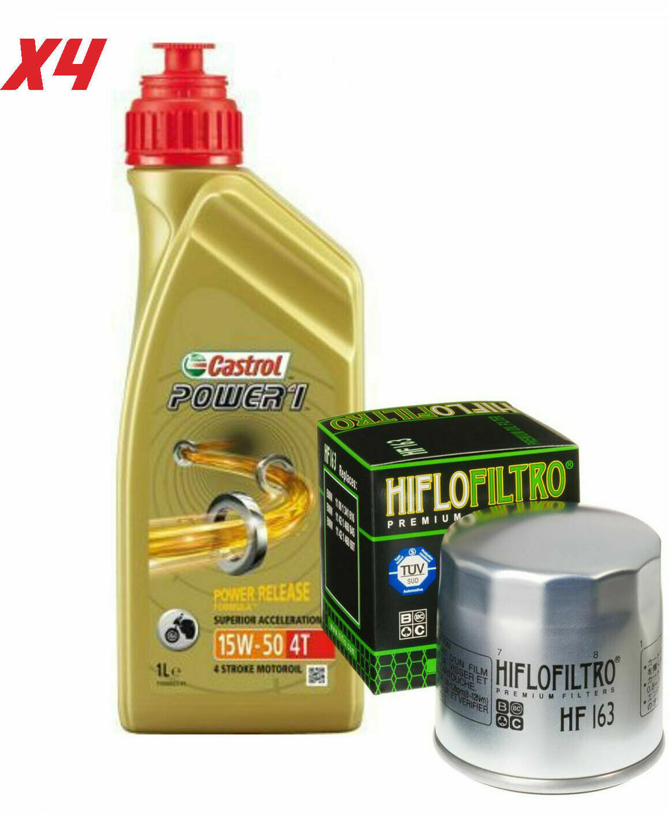 TAGLIANDO BMW R 850 R 1994 2001 KIT 4 LITRI CASTROL POWER1 15W50 FILTRO OLIO 