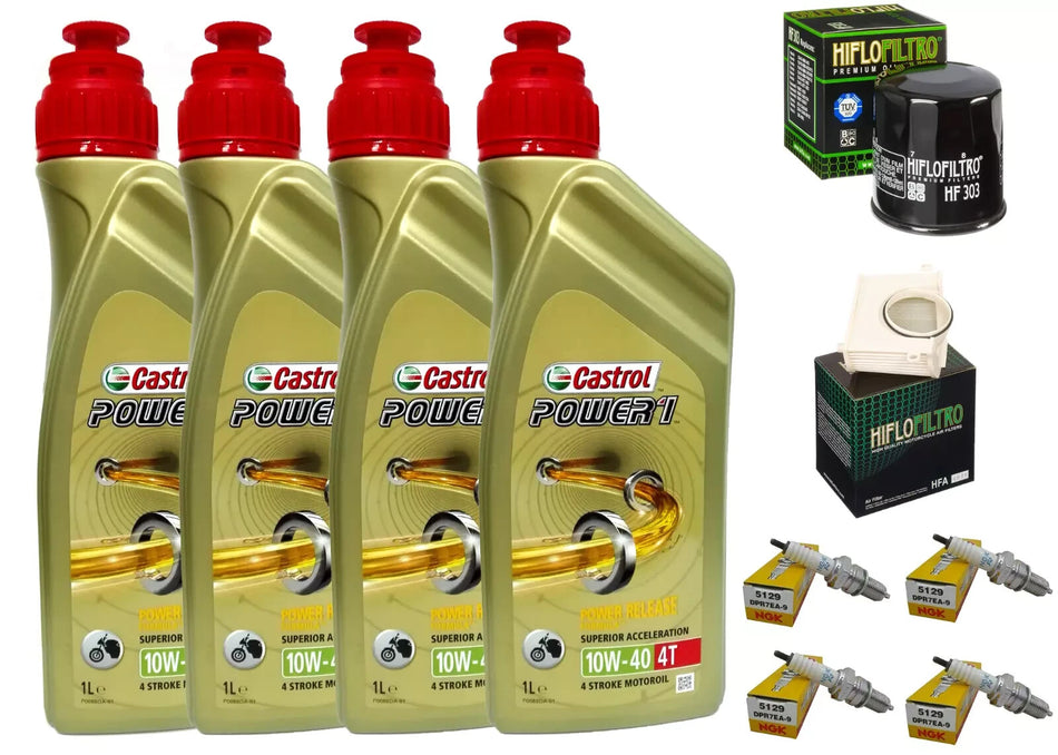 KIT/TAGLIANDO YAMAHA  XV-1600 4L CASTROL POWER 1 10W40/FILTRO OLIO ARIA CANDELE