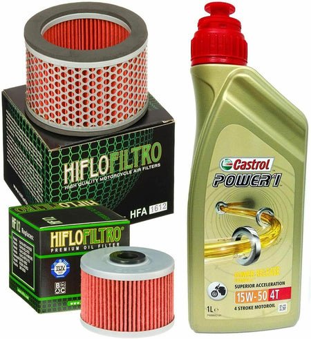 KIT TAGLIANDO CASTROL 15W50 FILTRO OLIO ARIA HONDA N X 650 DOMINATOR 1988/2002