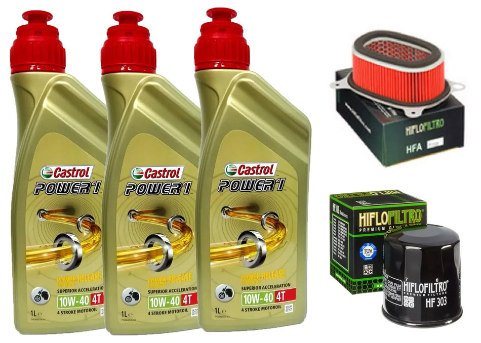 KIT TAGLIANDO CASTROL POWER 1 10W40 FILTRO OLIO ARIA HONDA XRV AFRICA TWIN 750