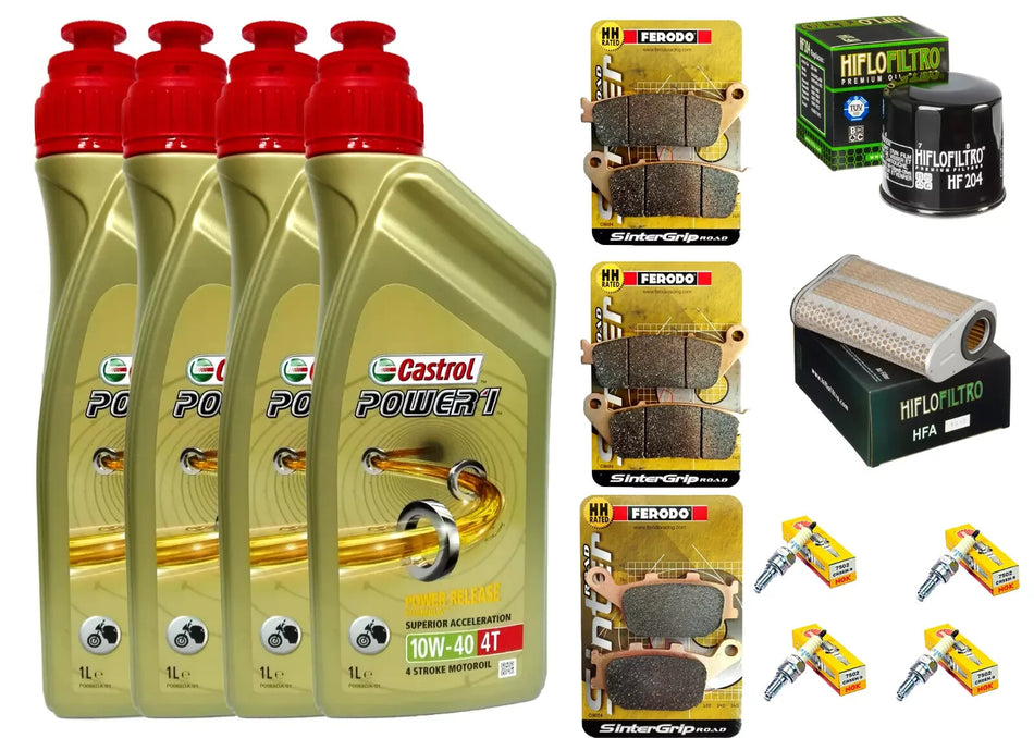 KIT TAGLIANDO HONDA/HORNET 600 CASTROL 10W40 FILTRO OLIO/ARIA CANDELE PASTIGLIE