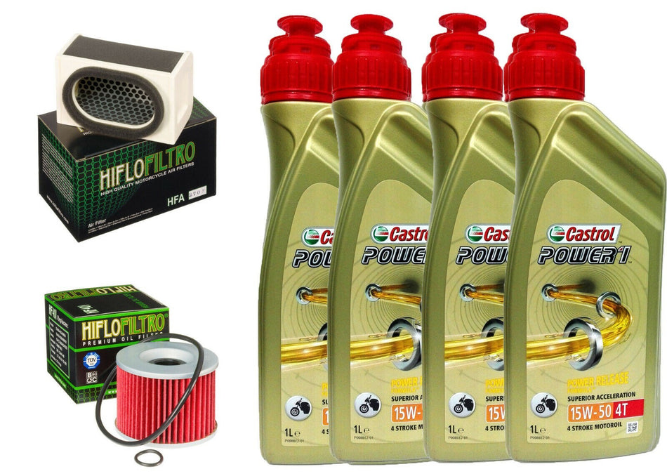 TAGLIANDO KAWASAKI Z 550 1987 AL 2001 OLIO CASTROL 15W50 FILTRO OLIO ARIA HIFLO