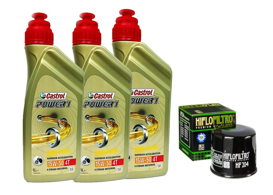 KIT/TAGLIANDO YAMAHA YZF/R6 600 2006 2007 CASTROL POWER 1 15W50 FILTRO OLIO