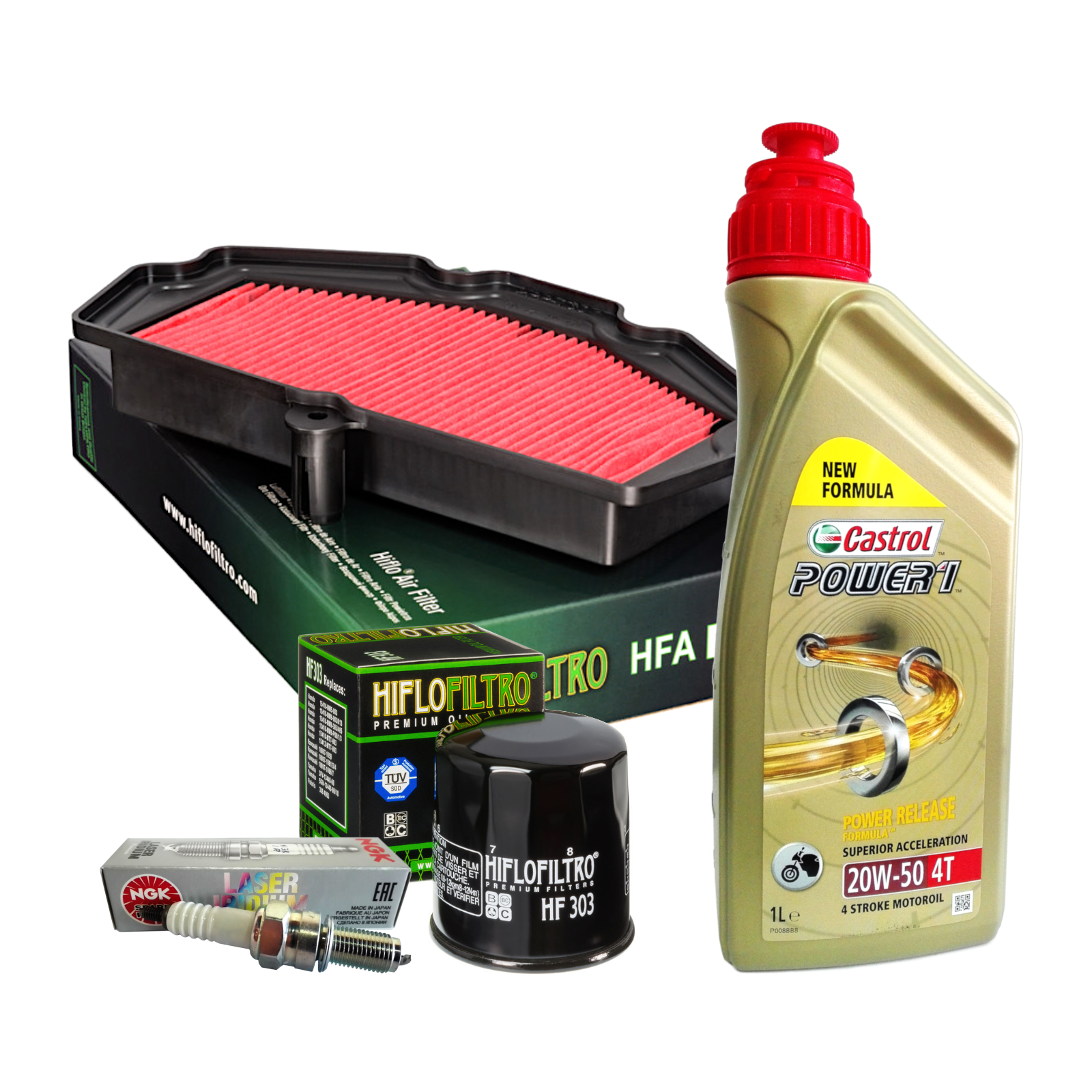 Kit tagliando Castrol 20W50 filtro olio aria candele Vulcan Versys Z 650