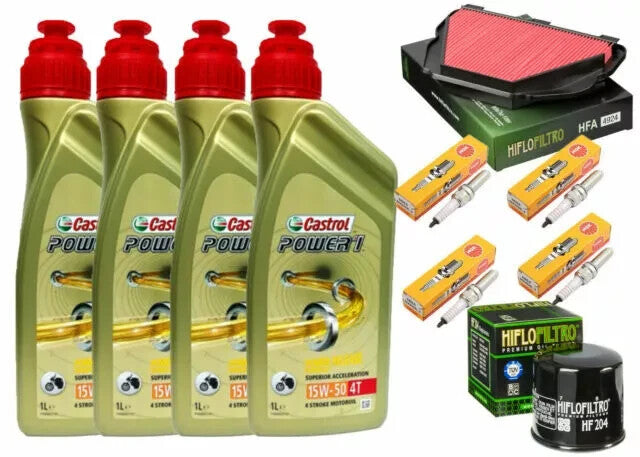 TAGLIANDO Yamaha YZF/R1 1000 2015 2016 CASTROL 15W50 FILTRO OLIO ARIA CANDELE