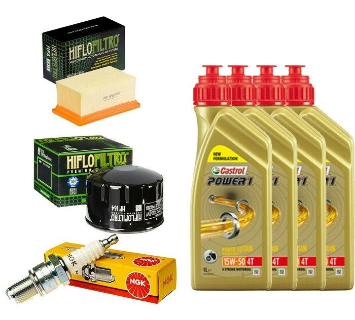 TAGLIANDO 4 LITRI CASTROL 15W50 FILTRO OLIO ARIA CANDELE BMW R 1200 ST
