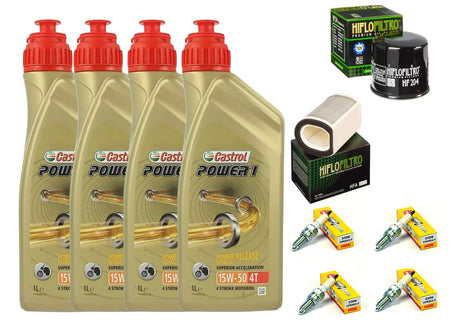 KIT/TAGLIANDO YAMAHA  FJR/1300 A CASTROL POWER 1 15W50 /FILTRO OLIO ARIA CANDELE