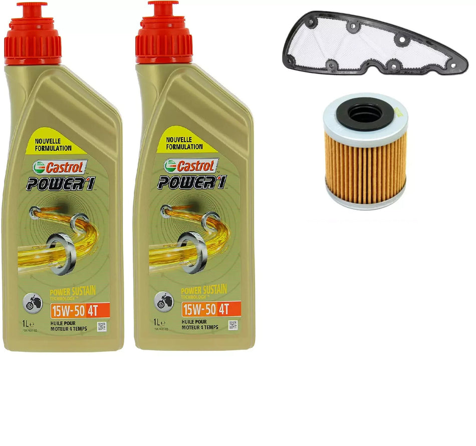 KIT/TAGLIANDO PIAGGIO BEVERLY 350 CASTROL 15W50 FILTRO OLIO ARIA ORIGINALE