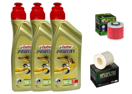 KIT/TAGLIANDO YAMAHA XV VIRAGO 535 '87/93 CASTROL POWER 1 10W40 FILTRO OLIO ARIA