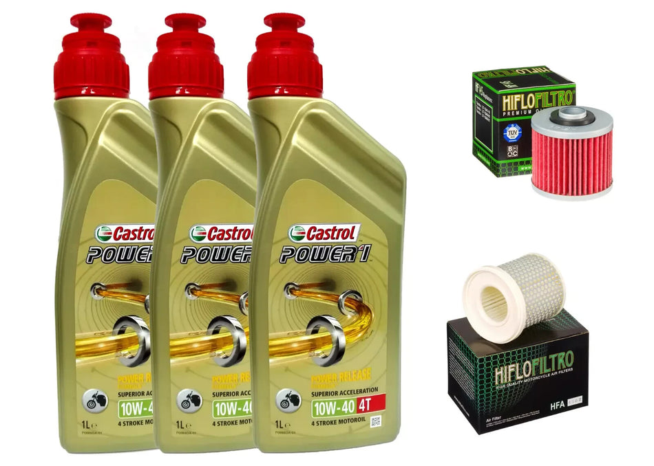 KIT/TAGLIANDO YAMAHA XV VIRAGO 535 '87/93 CASTROL POWER 1 10W40 FILTRO OLIO ARIA