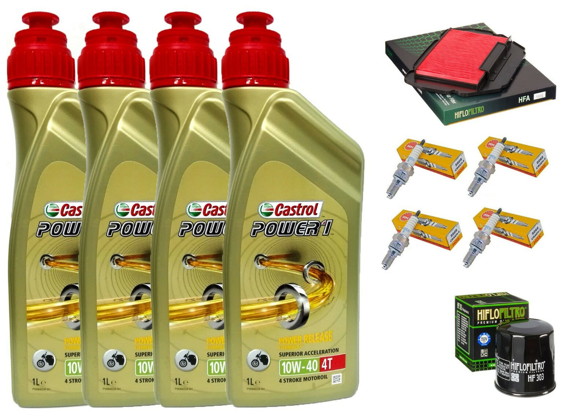 KIT/TAGLIANDO HONDA CBR 600 1995 1998 CASTROL 10W40 FILTRI ARIA OLIO CANDELE