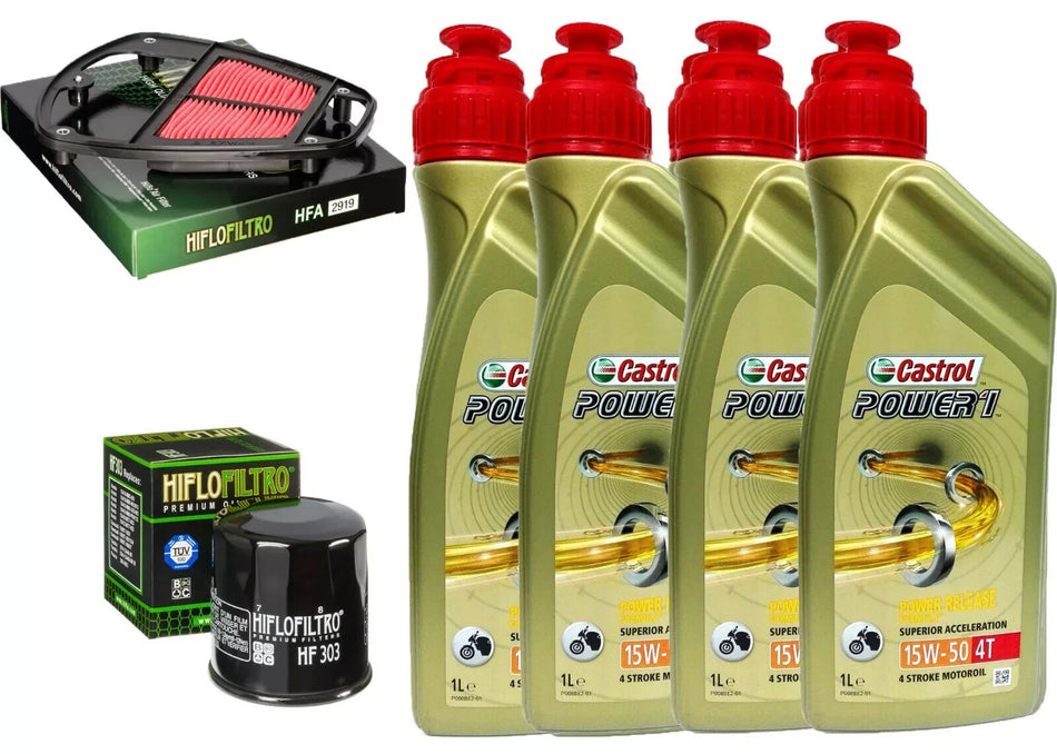 KIT/TAGLIANDO KAWASAKI VN 900 CLASSIC 2006 2020 CASTROL 15W50 FILTRI OLIO ARIA