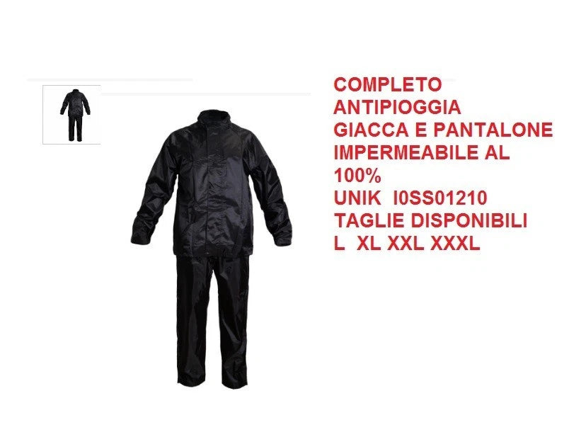 TUTA ANTIPIOGGIA KIT UNIK  GIACCA  E PANTALONE COMPLETO IMPERMEABILE